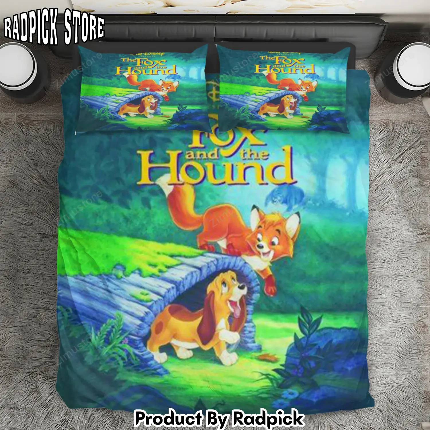 Radpick the fox and the hound poster 4 3pcs 3pcs bedding set duvet cover and pillow cases gift for fan rp3271261